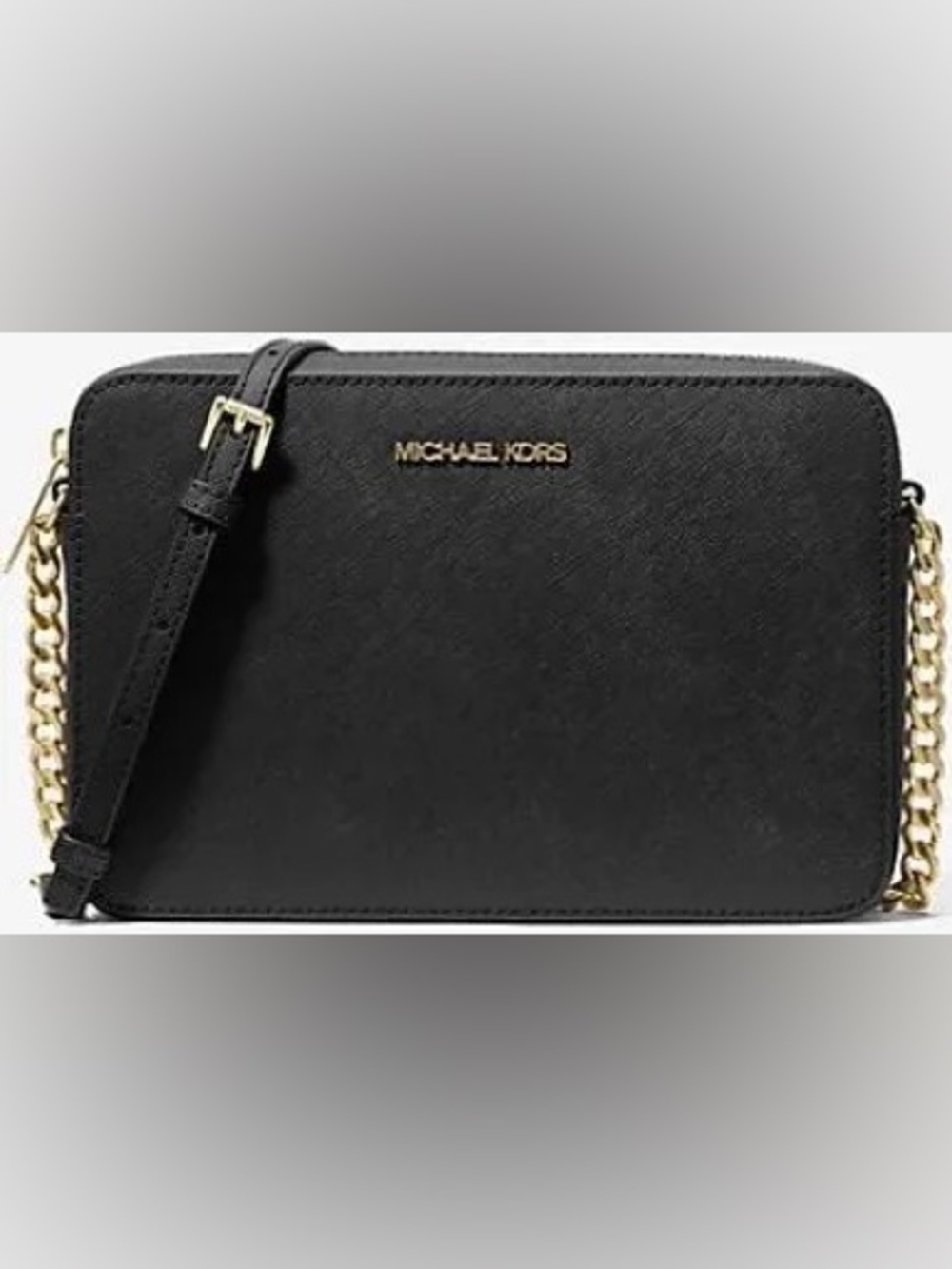 Michael Kors Black  Leather Crossbody with Gold Hardware